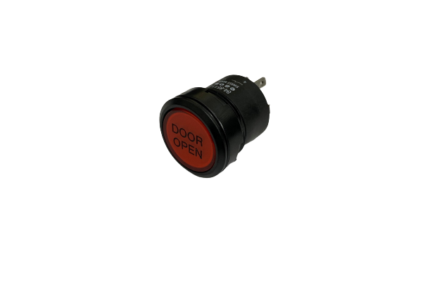 BUT039B - ILLUMINATED RED DOOR OPEN BUTTON (ENGRAVED)-(DP038851)-(3240847)-(PSV003661)-(PSV/06/338)-(CM003/604)-(DEP-00348)