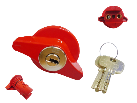 LCK212 - KEY & BARREL - MASATS (SILVER+RED HANDLE)